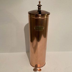Vintage Metal Copper and Brass Pasta Holder